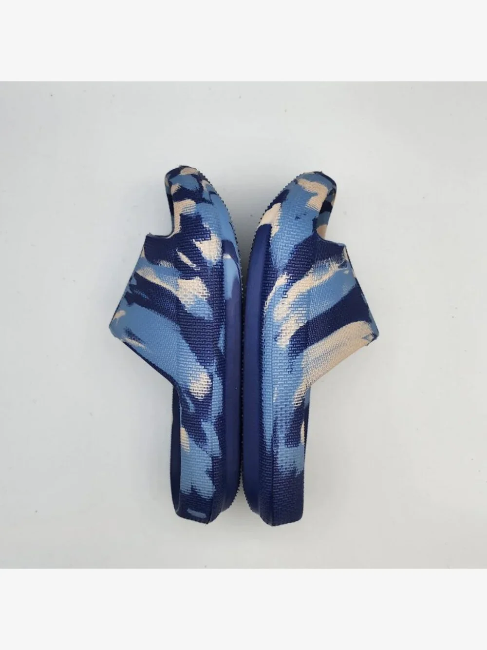 Blue/White Camo Slides | Kid's 10-11